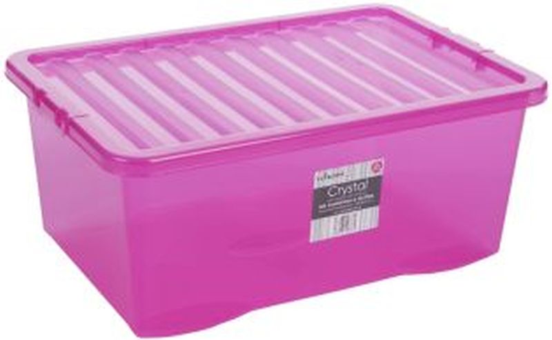 Tint Pink Crystal 45L Storage Box & Lid