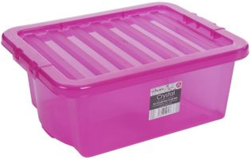 Tint Pink Crystal 16L Storage Box & Lid