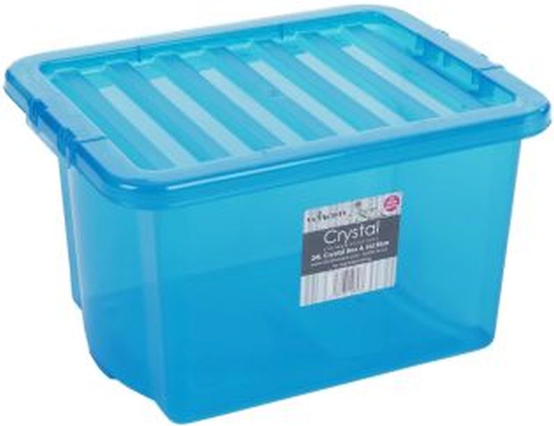 Tint Blue Crystal 24L Storage Box & Lid