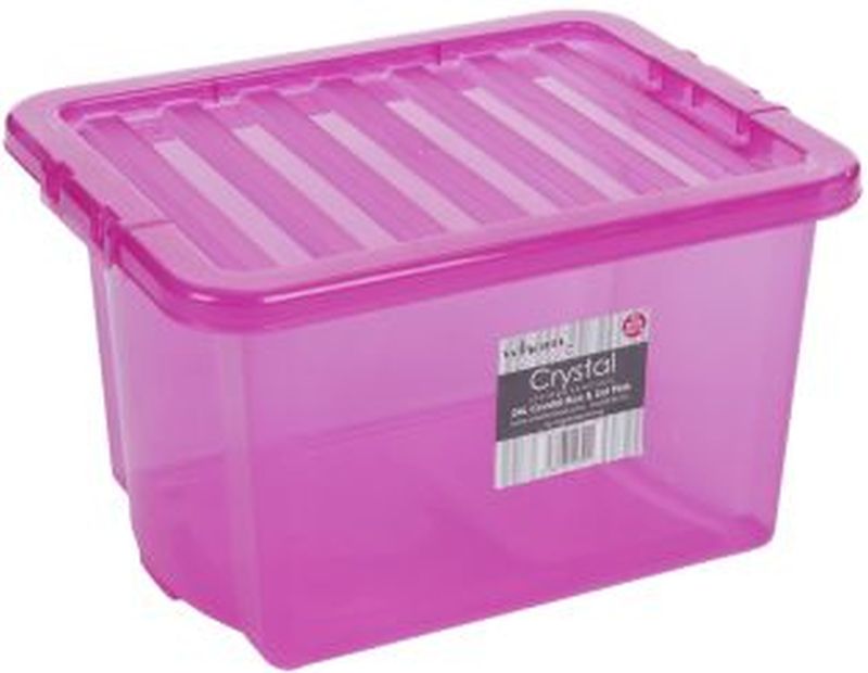 Tint Pink Crystal 24L Storage Box & Lid