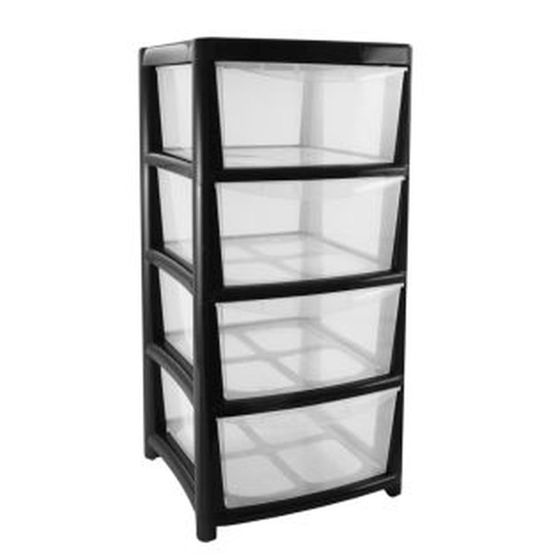 Plastic Storage Tower Unit 4 Drawer