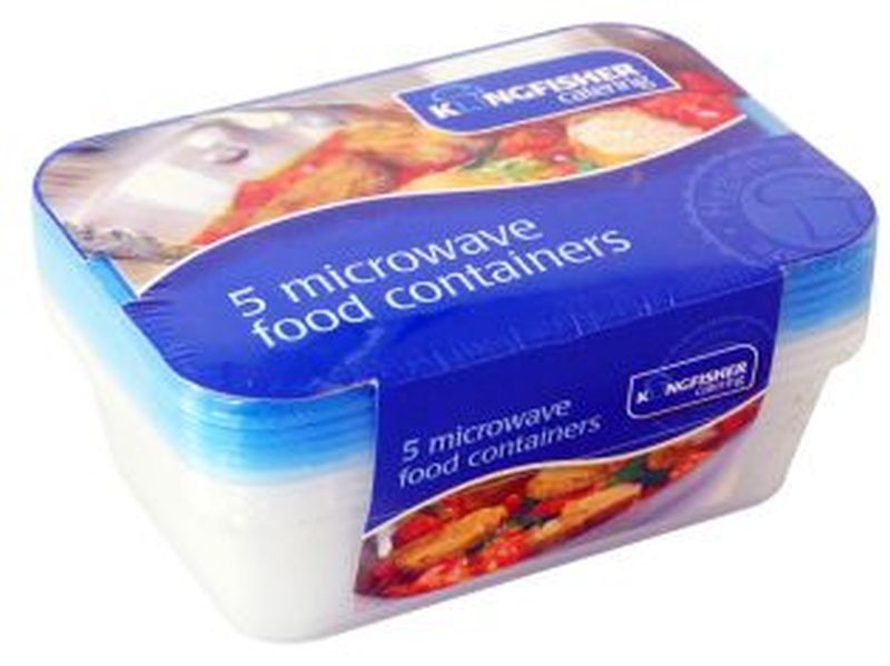 Microwave Containers Blue Lids pack of 5