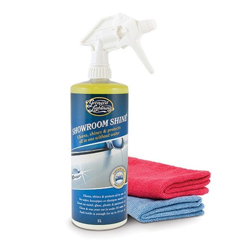 Greased Lightning Showroom Shine 1 Litre Plus 2 Miracle Cloths