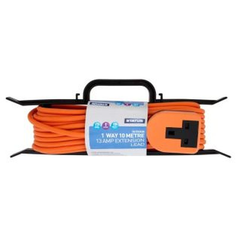 Heavy Duty Extension Socket Orange 1 Way 10Mtr