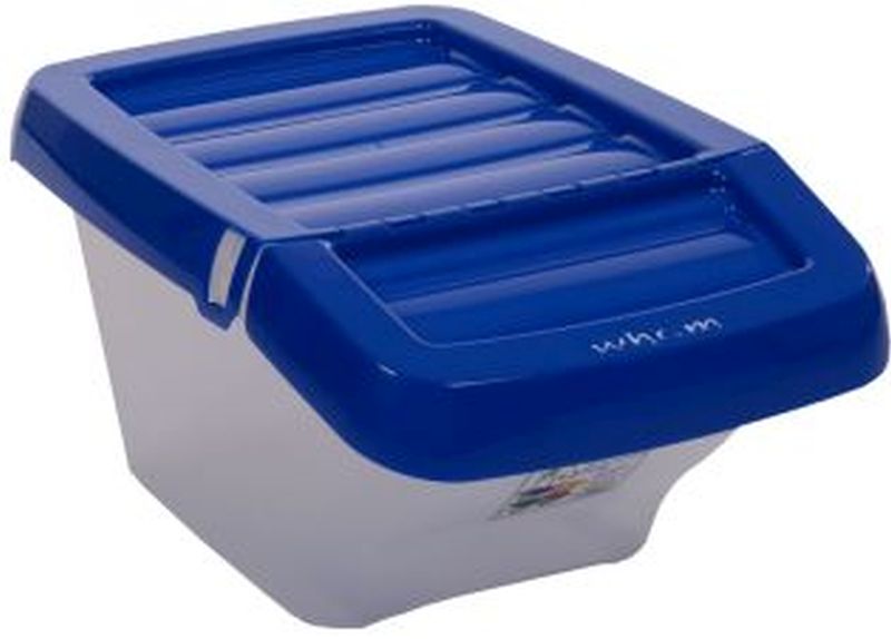 Recycle Bin Clear/Blue Hinged Lid 30Ltr