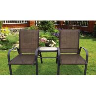 See more information about the Brown Corsica Textilene Tete a Tete Garden Set