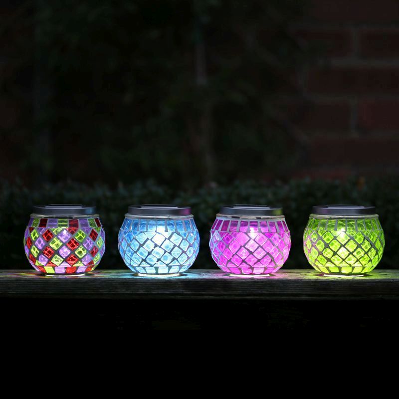 Mosaic Table Green Solar Light