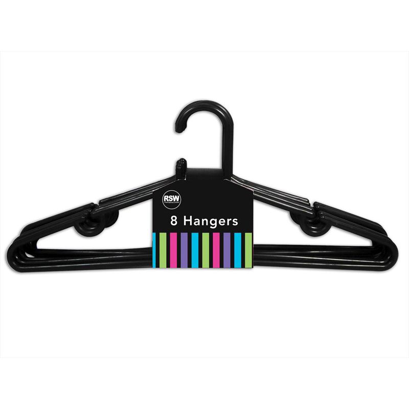 8Pk Black Clothes Hangers