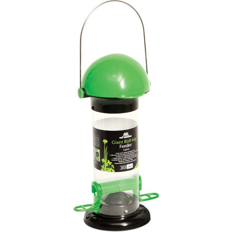 2 Port RollTop Seed Feeder Black/Green