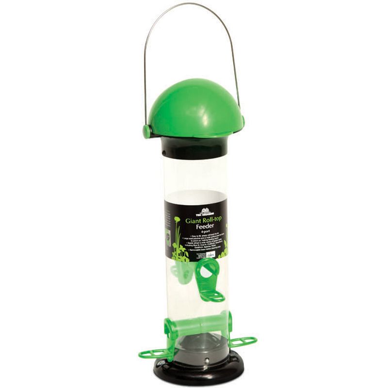 4 Port RollTop Seed Feeder Black/Green