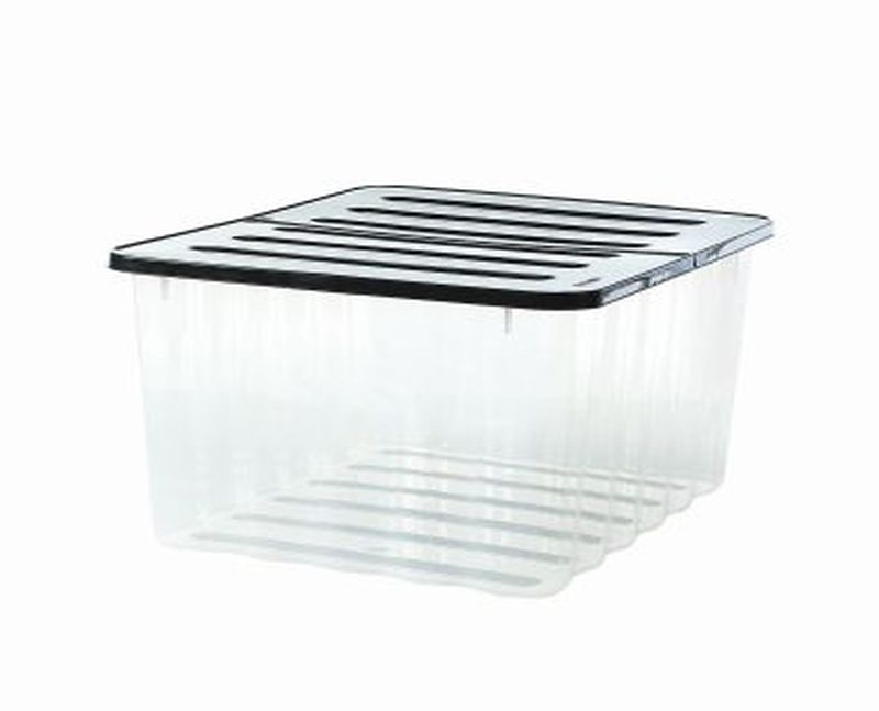 48L Supa Nova Clear Box With Black Lid