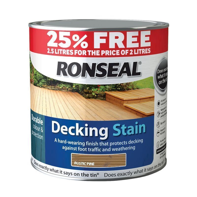 Ronseal Decking Stain (2 Litre + 25%) - Rustic Pine