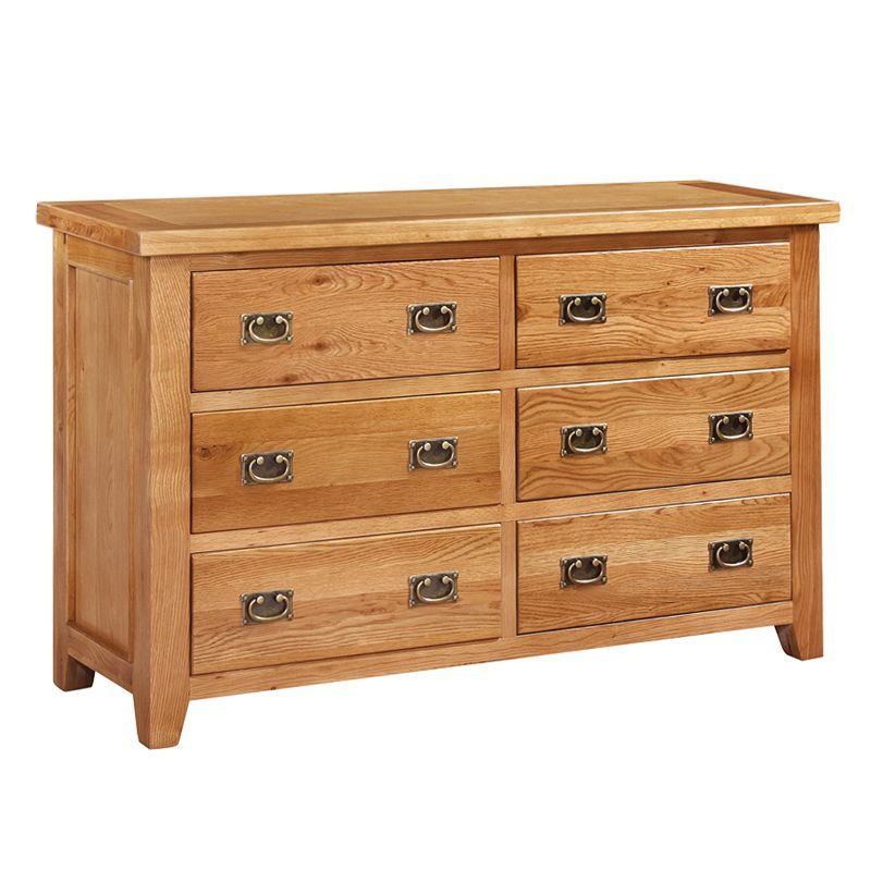 Cotswold Oak 6 Drawer Wide Chest