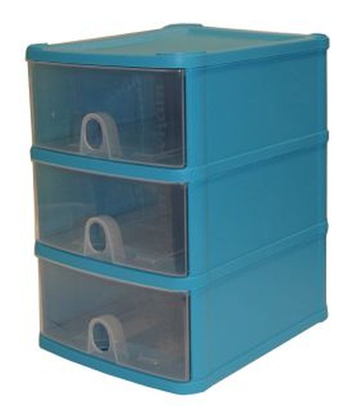 Handi 3 Drawer Plastic Storage Unit Blueberry