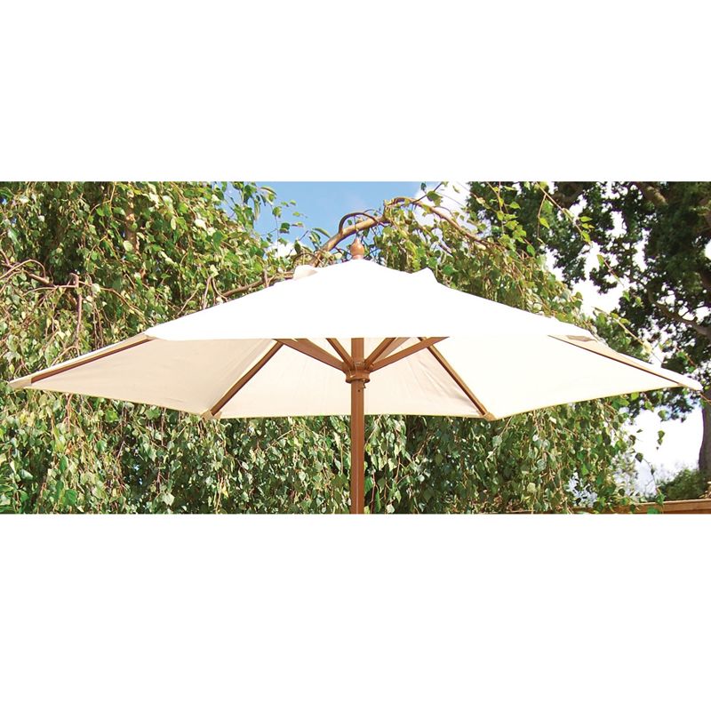 2m Wooden Parasol Beige