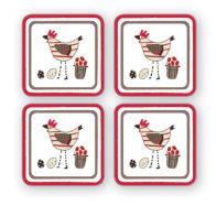 See more information about the Coasters Set of 4 Chicken