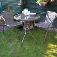 See more information about the 3pc Belsay Charcoal Grey Rattan Bistro Set