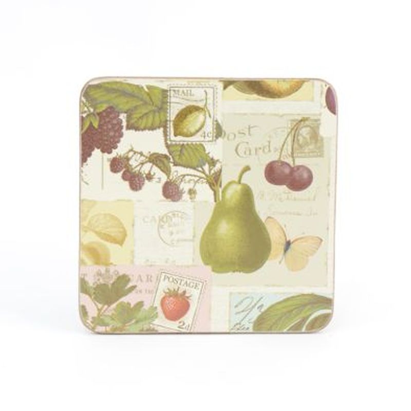 Vintage Fruit Coasters Set of 4