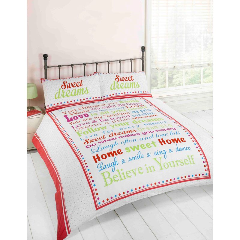 Red & Green Sweet Dreams Double Duvet Set