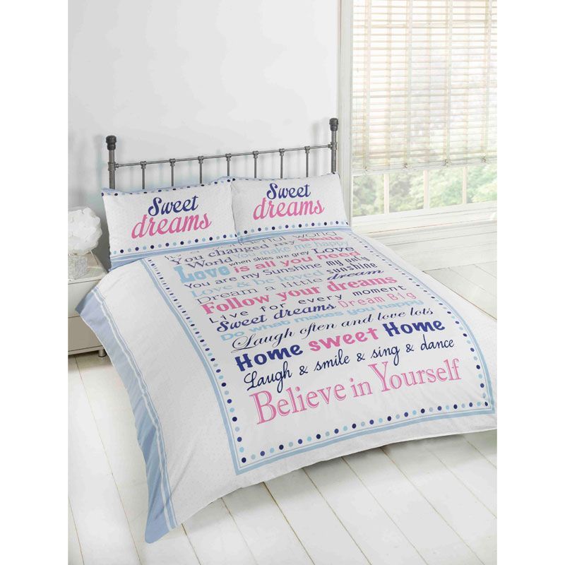 Blue & Pink Sweet Dreams Double Duvet Set