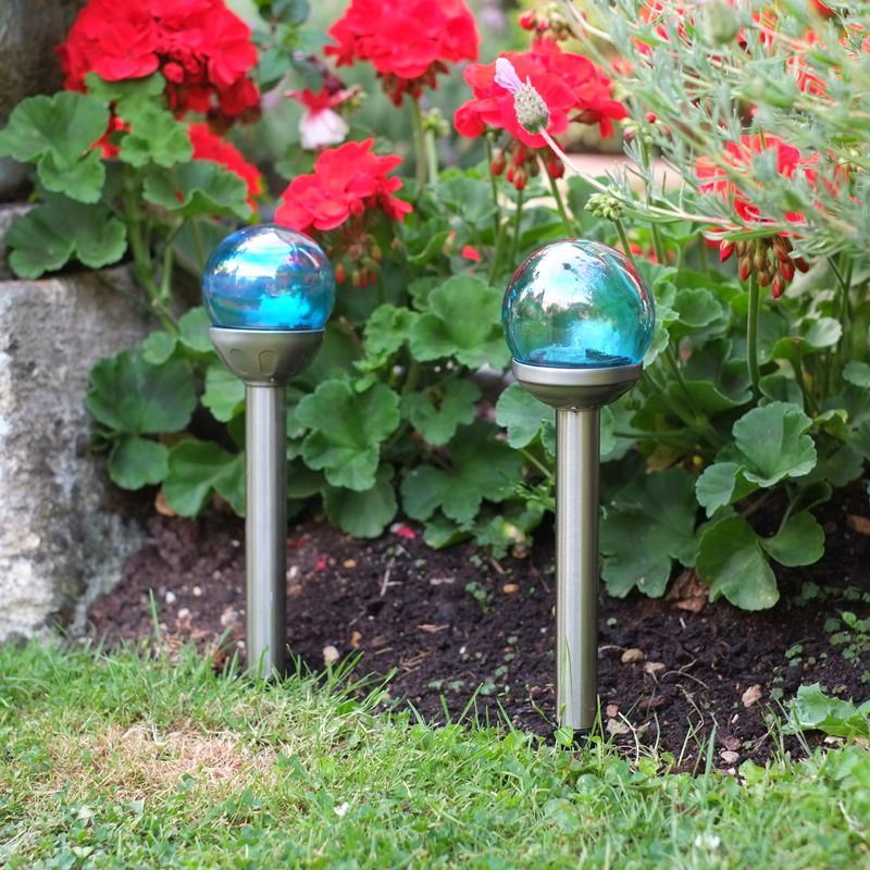 Small Blue Bubble Solar Orb Light