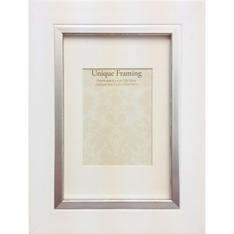 White Contemporary Edge Photo Frame (6" x 4")