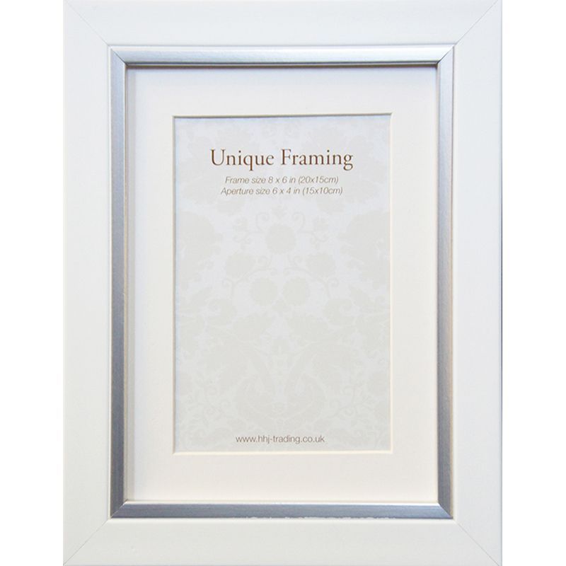 White Contemporary Edge Photo Frame (8" x 6")