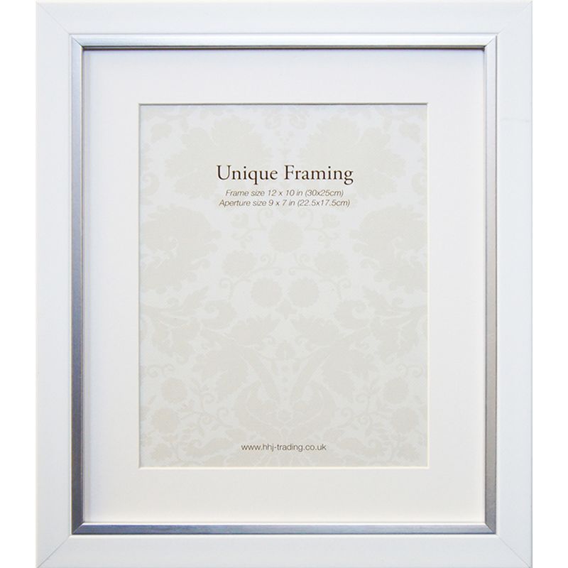 White Contemporary Edge Photo Frame (12" x 10")