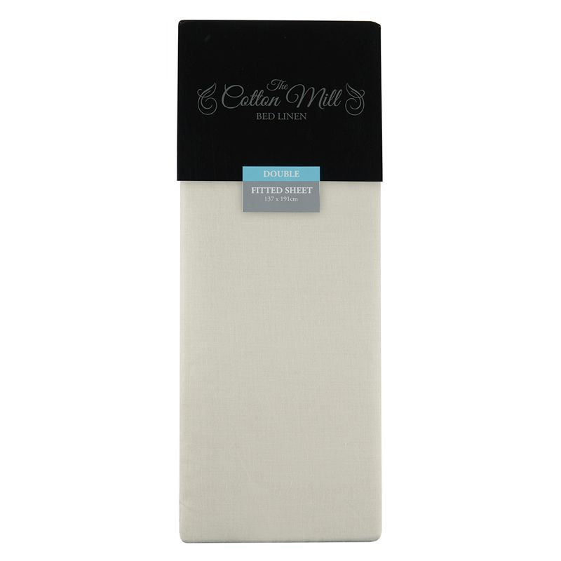 Cream Double Poly Cotton Fitted Sheet