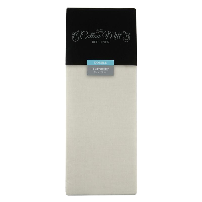 Cream Double Poly Cotton Flat Sheet