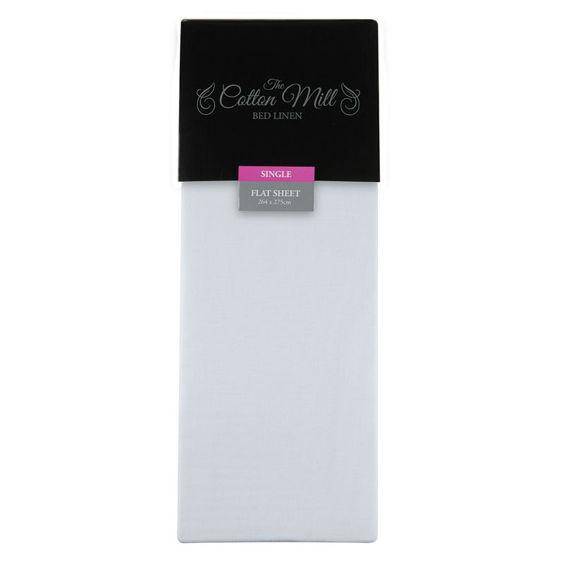 White Single Poly Cotton Flat Sheet