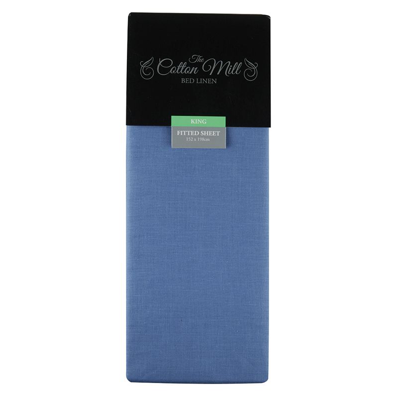 Blue King Poly Cotton Fitted Sheet