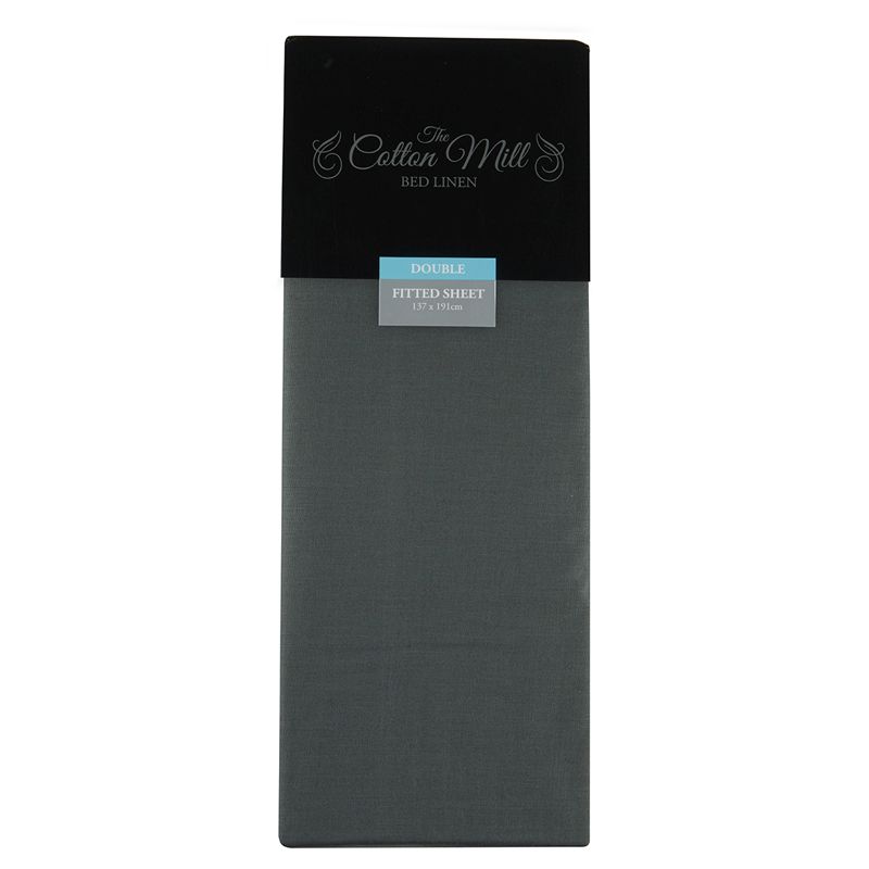 Charcoal Double Poly Cotton Fitted Sheet