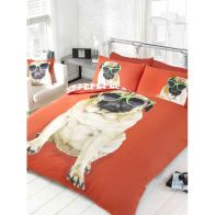 See more information about the Red Percy Pug Single Duvet Set