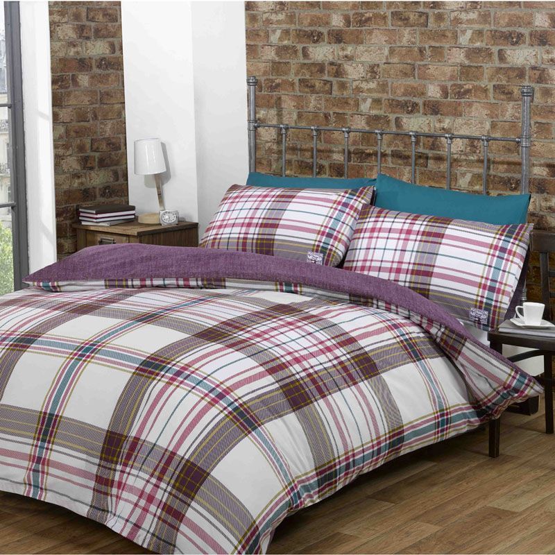 Red Harper Check Double Duvet Set