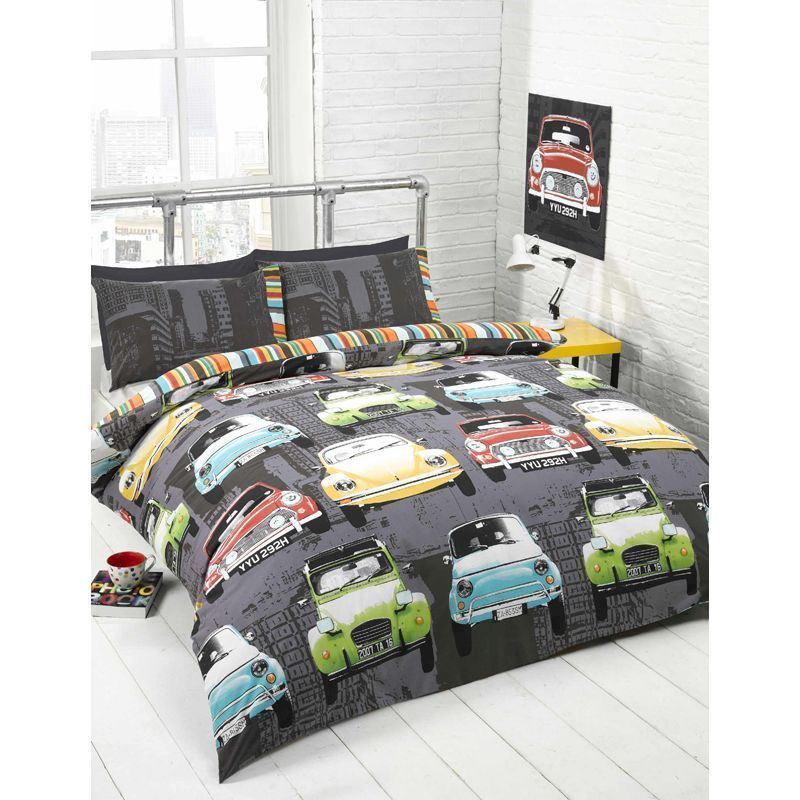 Retro Cars Single Duvet Set