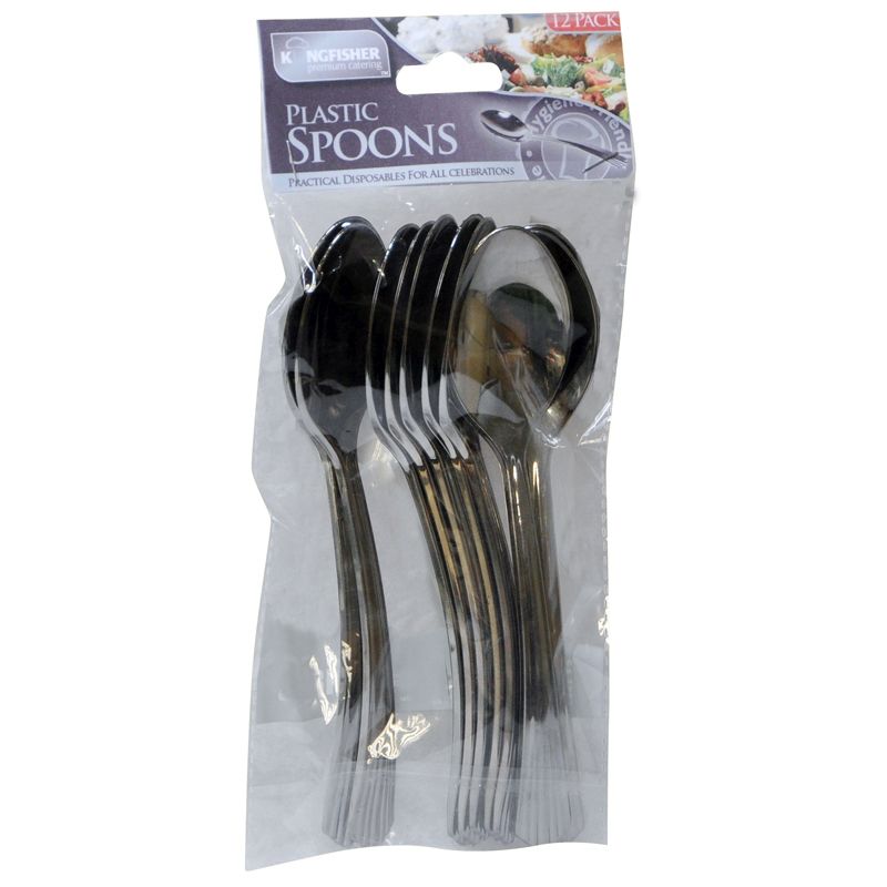 Premium Silver Plastic Dessert Spoons (12 Pack)