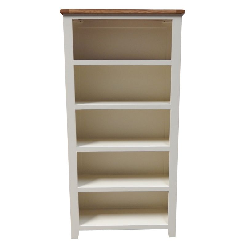 Oak 5 Shelf Bookcase - Cream