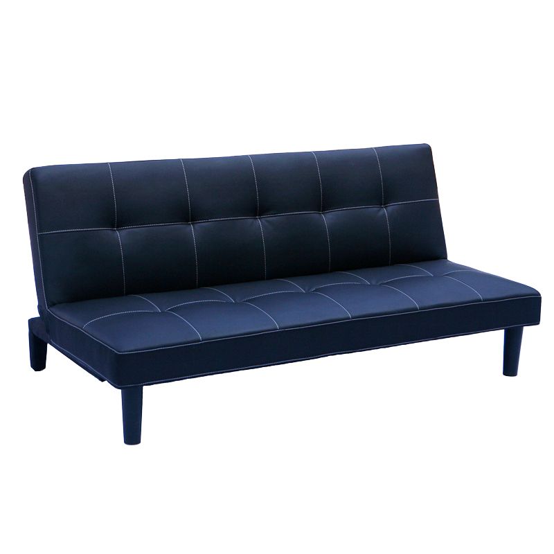 3 Seater Black PU Sofa Bed