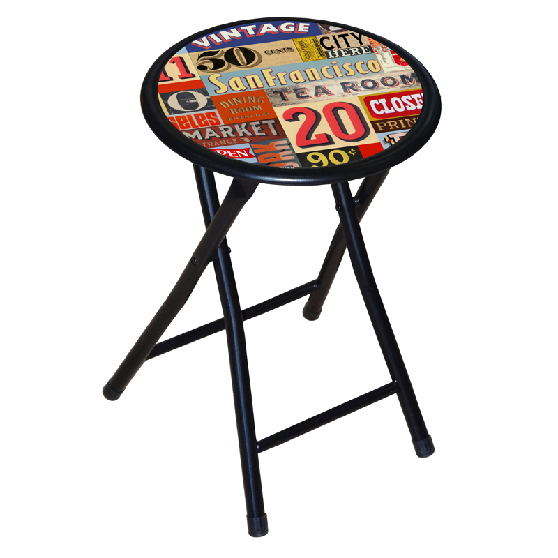 See more information about the Printed Folding Stool - Retro Design