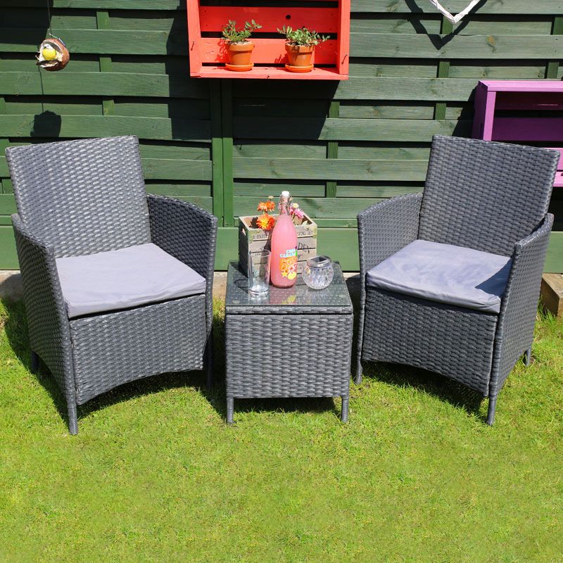 Aubrey 3 Piece Rattan Table Set Garden Furniture