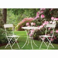 See more information about the Primrose Folding Metal Bistro Set Furniture (Cream)