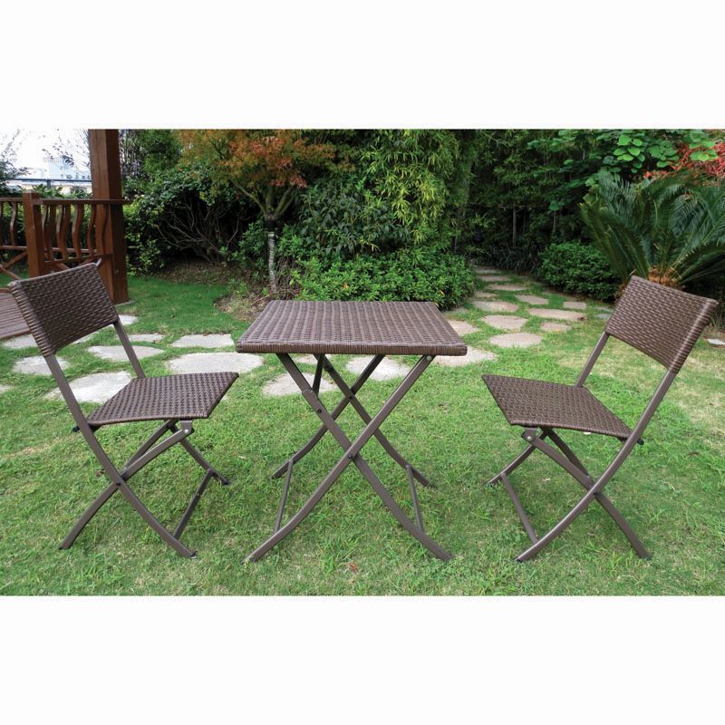 Danbury 3 Piece Folding Rattan Set  Garden Furniture