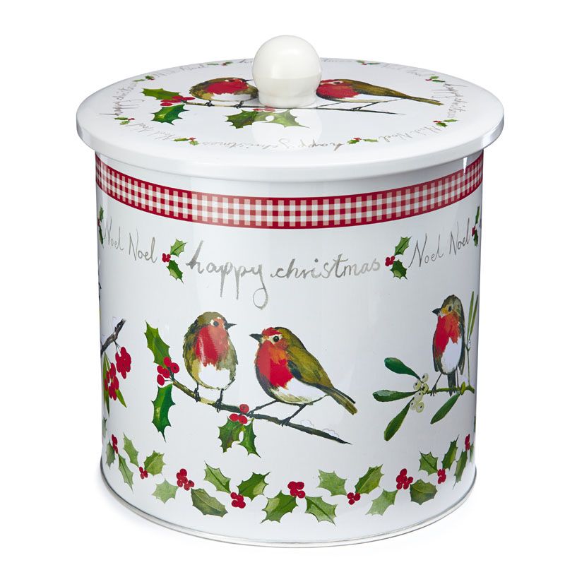 Christmas Garden Biscuit Barrel