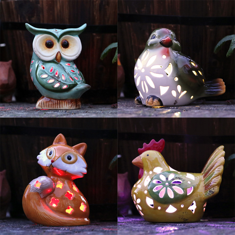 Ceramic Animal Solar Light (Hen)