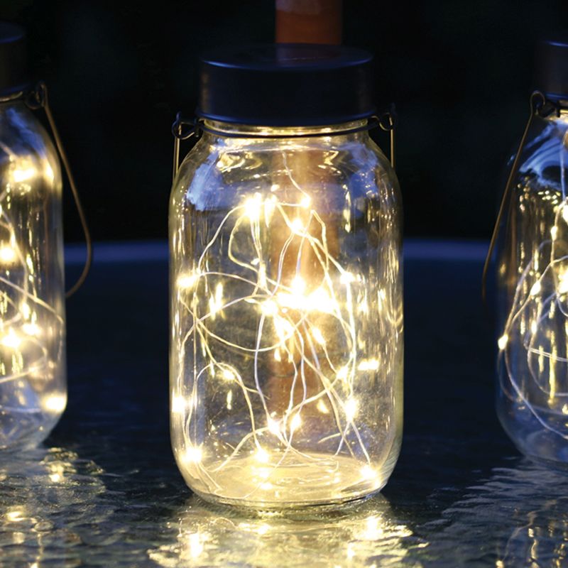 Glass Firefly Jar Solar Light