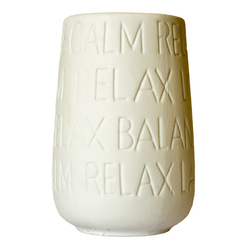 Text Series Stoneware Ceramic Toothbrush Holder