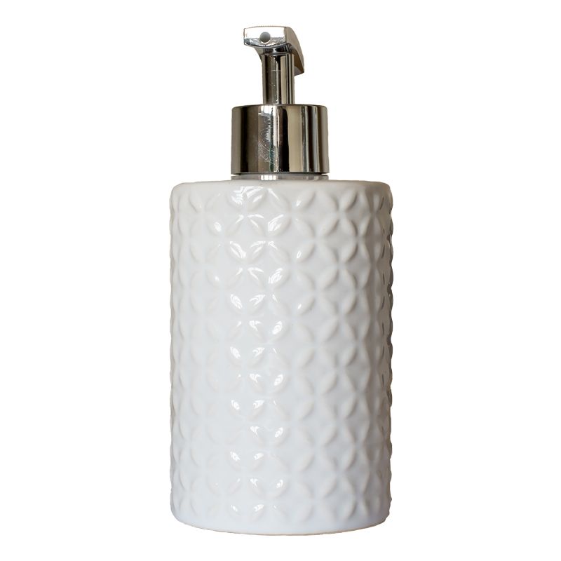 Embossed Ceramic Glazed Liquid Soap Dispenser