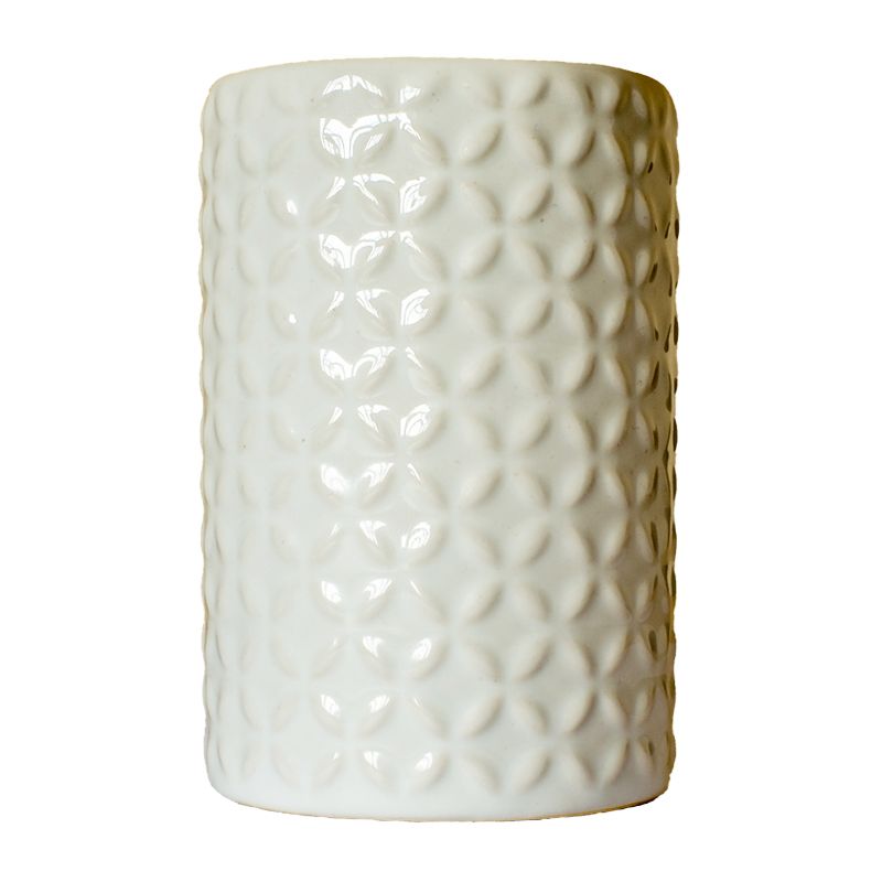 Embossed Ceramic Glazed Toothbrush Holder