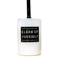 See more information about the "Clean Up Yourself" Ceramic Toilet Brush Holder